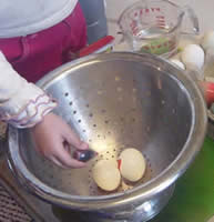 food coloring on easter eggs