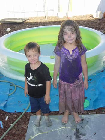 kids covered in chalk dust kids covered in chalk dust