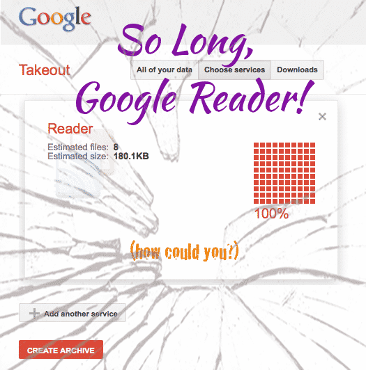 So long, Google Reader