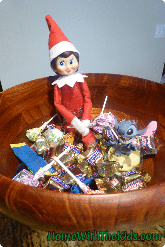 elf Stitch and candy