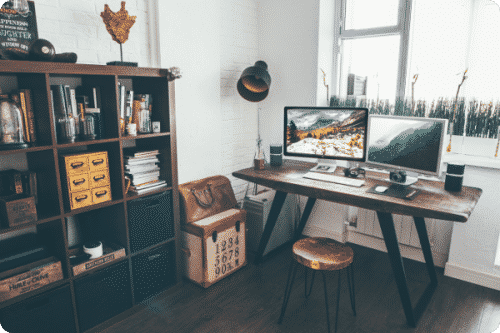 wood home office
